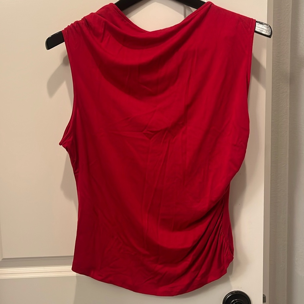 Red top from Anthropologie